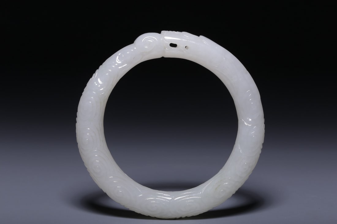 An Exquisite White Jade Dragon Pattern Bracelets - 5