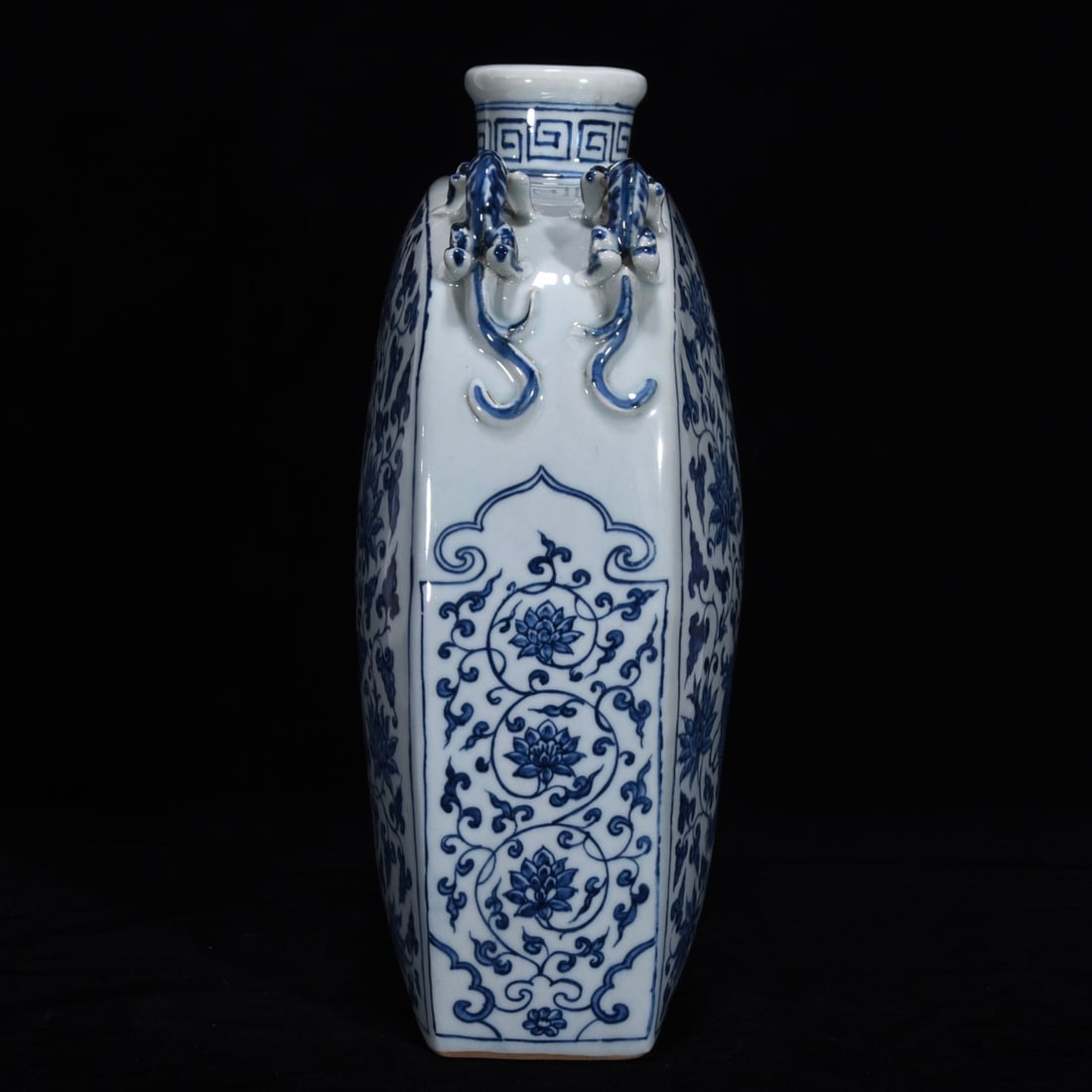 An Exquisite Blue and White Kylin Pattern Phoenix Pattern Lotus Pattern Vase - 2