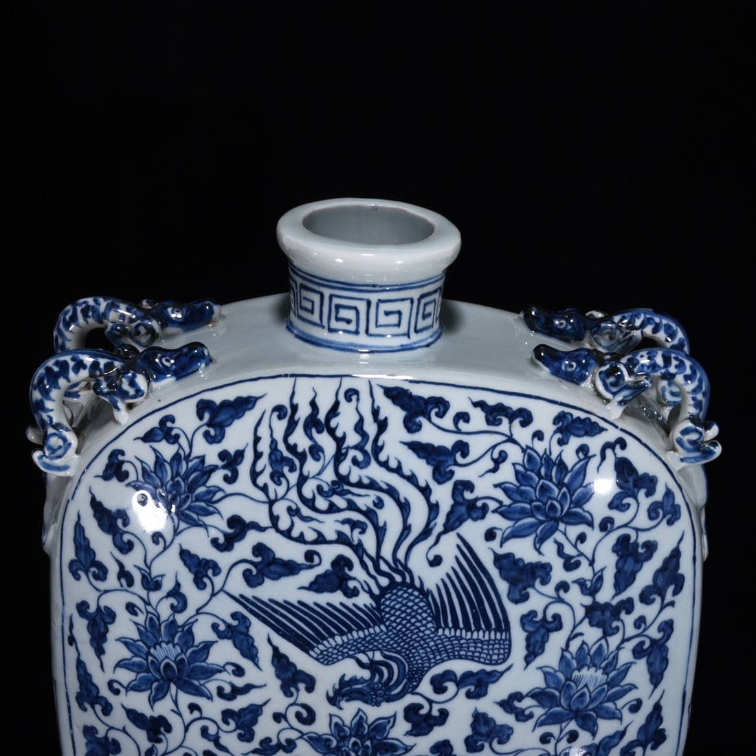 An Exquisite Blue and White Kylin Pattern Phoenix Pattern Lotus Pattern Vase - 4