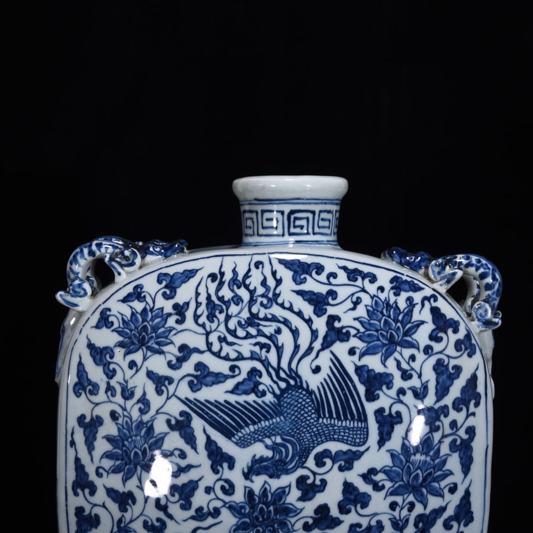 An Exquisite Blue and White Kylin Pattern Phoenix Pattern Lotus Pattern Vase - 6