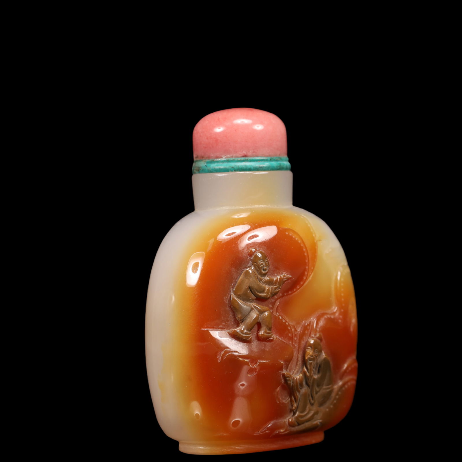 An Exquisite Agate Character and Story Pattern Snuff Bottle - 3