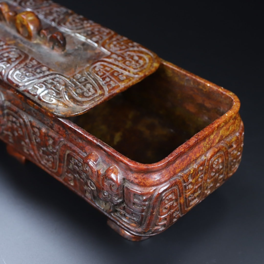 An Exquisite White Jade Beast-Face Pattern Censer - 5