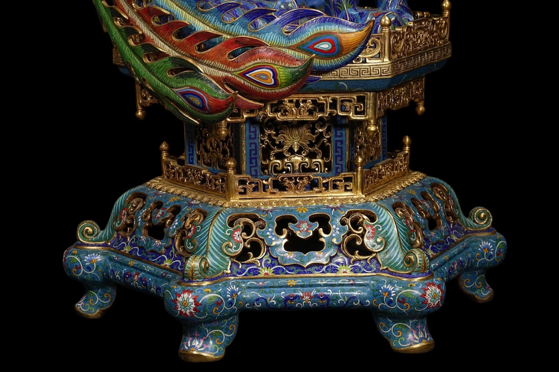 An Exquisite Cloisonne Lotus Pattern Phoenix Ornament - 4