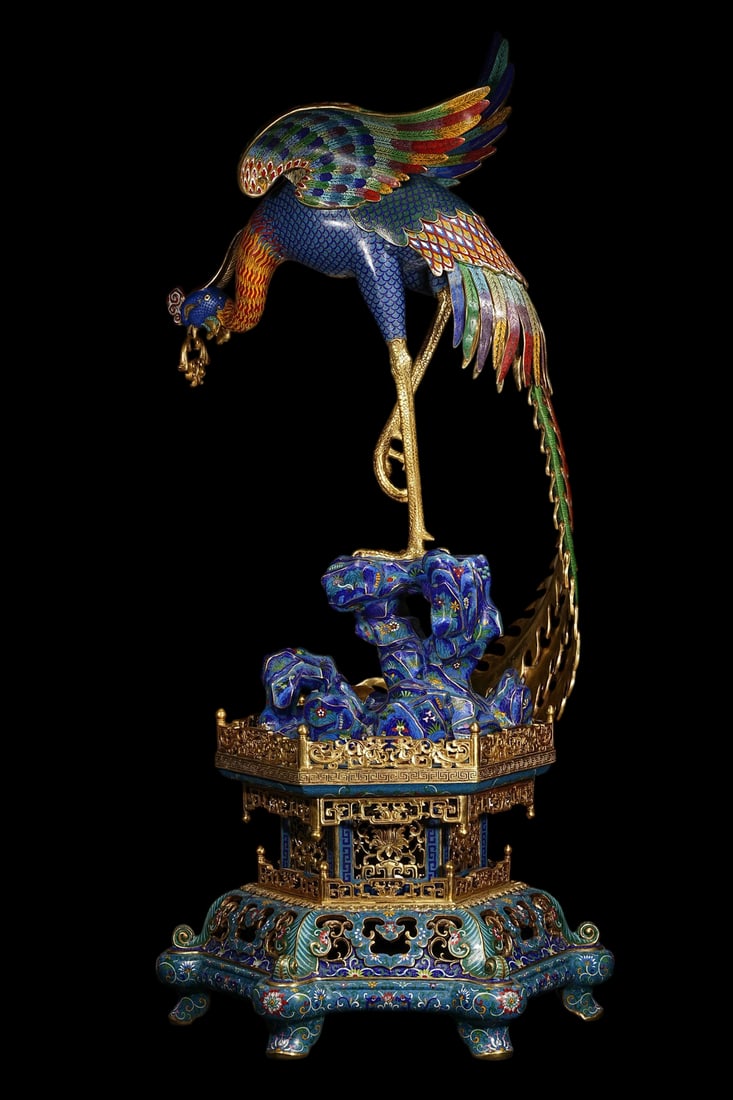 An Exquisite Cloisonne Lotus Pattern Phoenix Ornament - 6