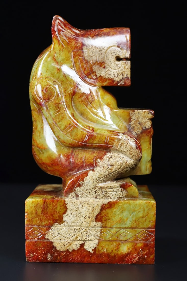 An Exquisite White Jade Bear Seal - 10