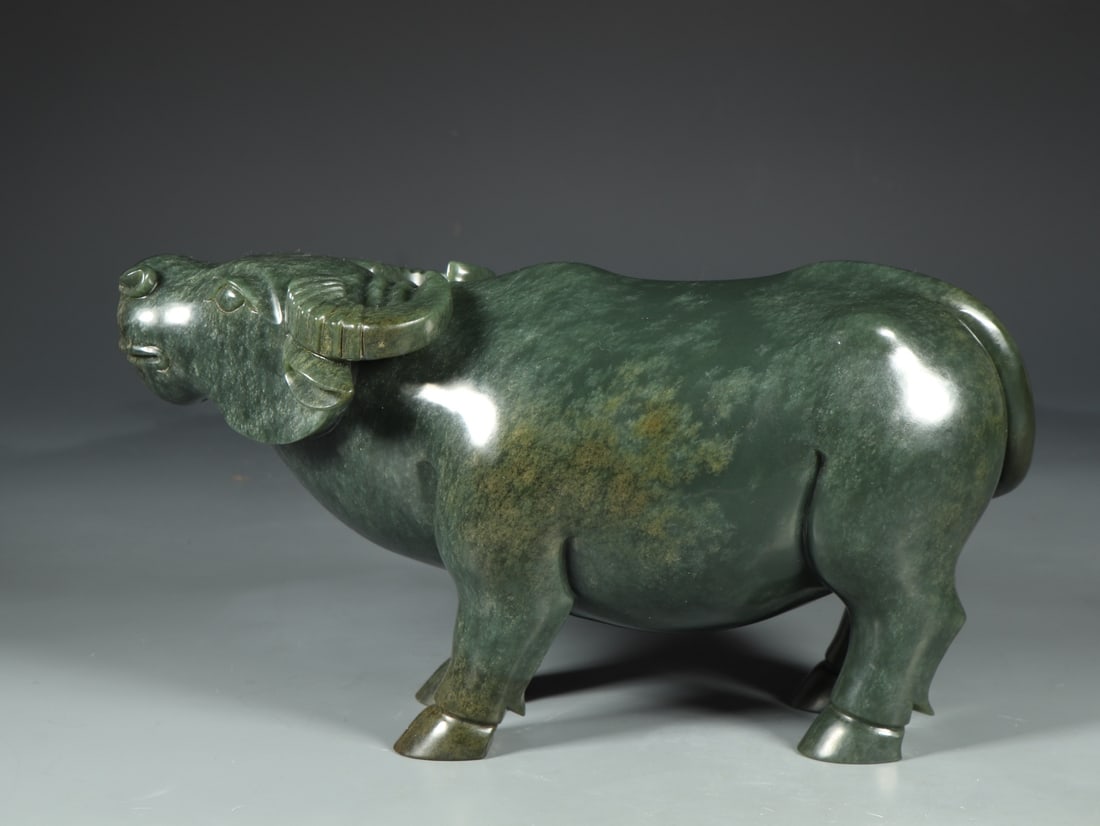 An Exquisite Jasper Buffalo Ornament - 4