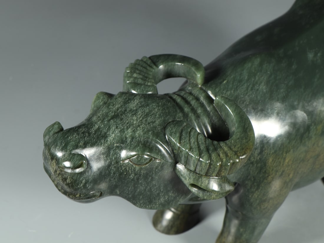 An Exquisite Jasper Buffalo Ornament - 8