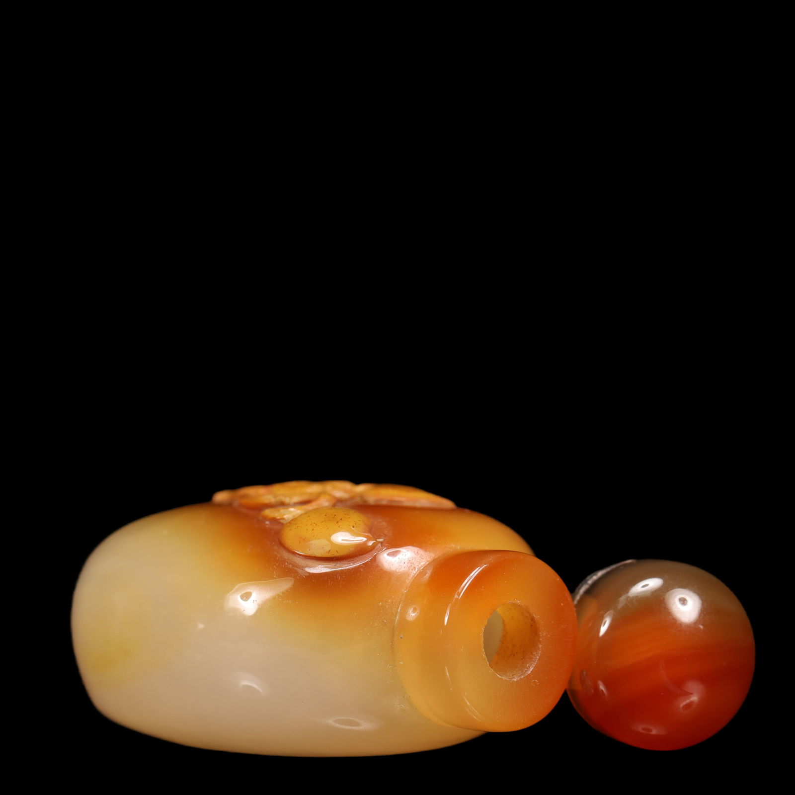 An Exquisite Agate Monkey Pattern Snuff Bottle - 8