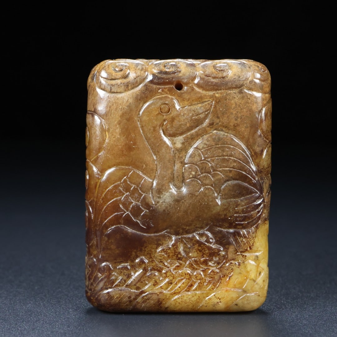 An Exquisite White Jade Bird Pattern Brand: An Exquisite White Jade Bird Pattern Brand Han Dynasty, China Size:6.4cmx4.7cmx1.4cm Weight:116g (The Dimensions Of All Batches Are Manually Measured.If You Need More Detailed Information, Please Cont