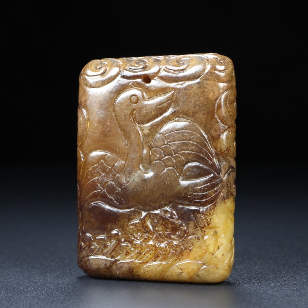 An Exquisite White Jade Bird Pattern Brand - 4