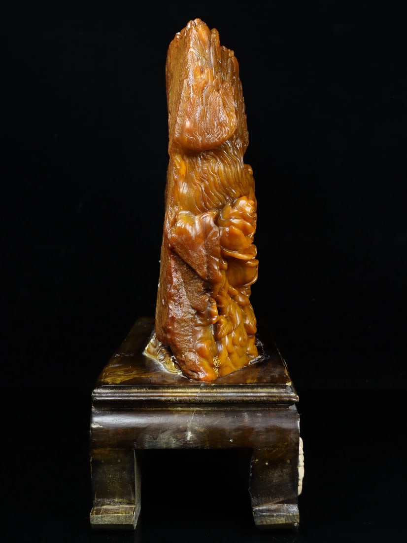 An Exquisite Tianhuang Stone Phoenix Pattern Flower Pattern Ornament - 4