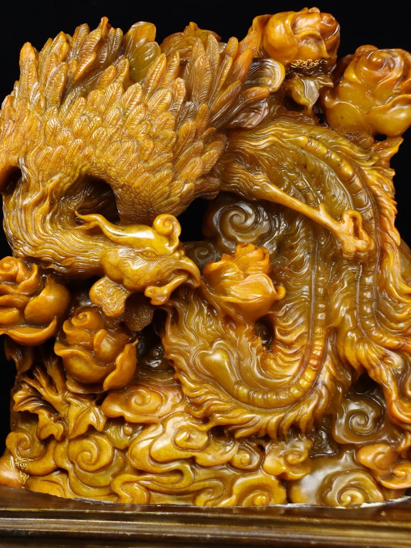 An Exquisite Tianhuang Stone Phoenix Pattern Flower Pattern Ornament - 7