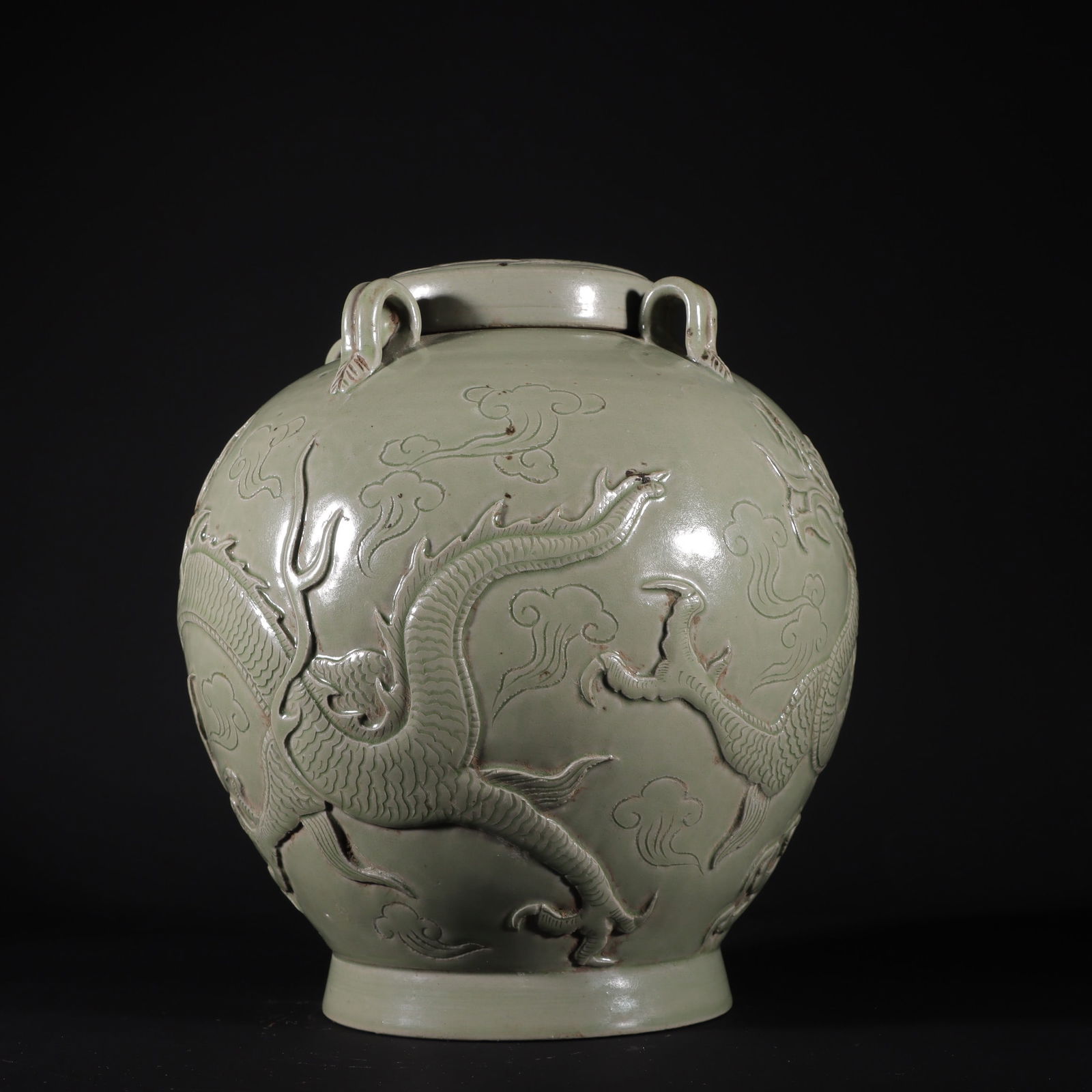 An Exquisite Yue yao Celadon Dragon Pattern Jar - 4