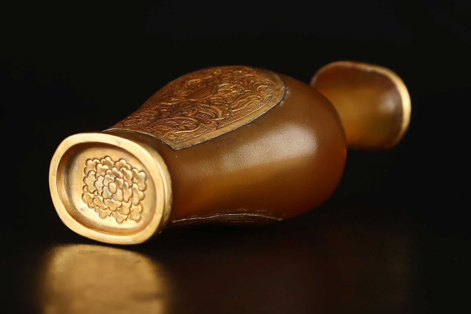 An Exquisite Agate Painted Gold Flower Pattern Vase - 8