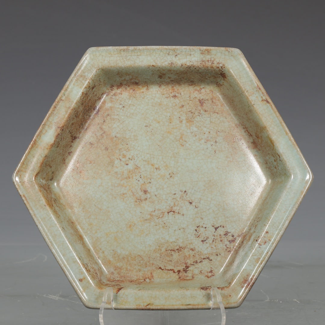 An Exquisite Ru yao Sky Blue Glazed Plate - 4