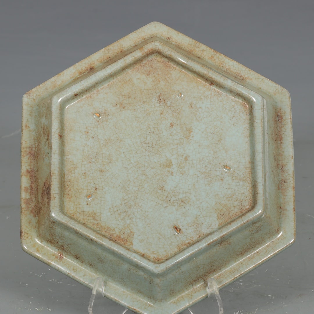 An Exquisite Ru yao Sky Blue Glazed Plate - 9