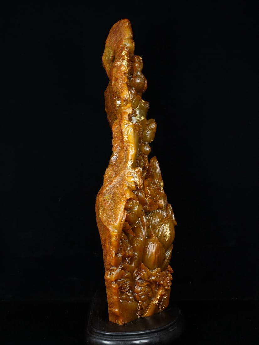 An Exquisite Shoushan Stone Flower and Bird Pattern Ornament - 5