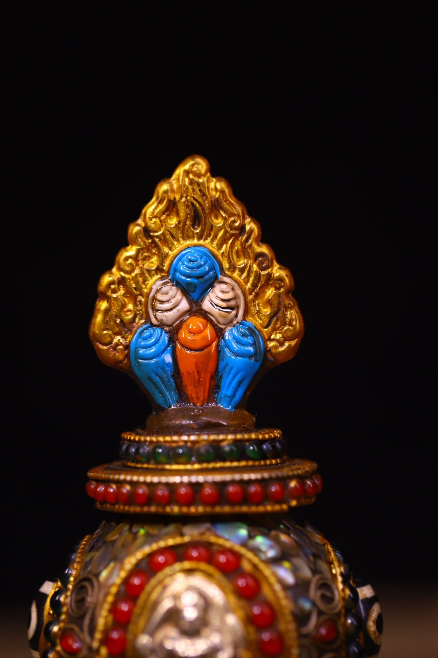 An Exquisite Crystal Inlaid Gems Pagoda - 4