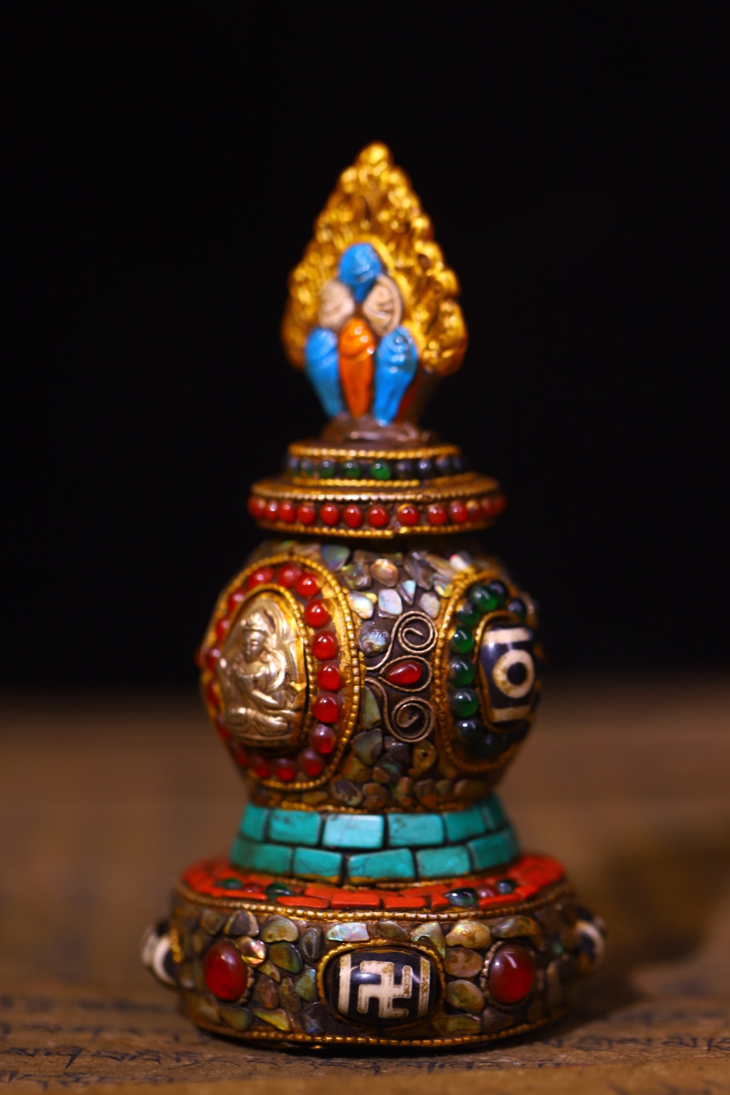 An Exquisite Crystal Inlaid Gems Pagoda - 6