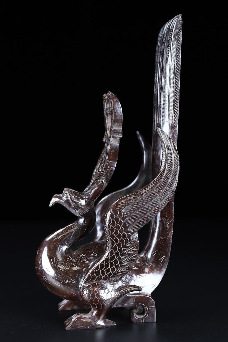 An Exquisite White Jade Phoenix Ornament - 4