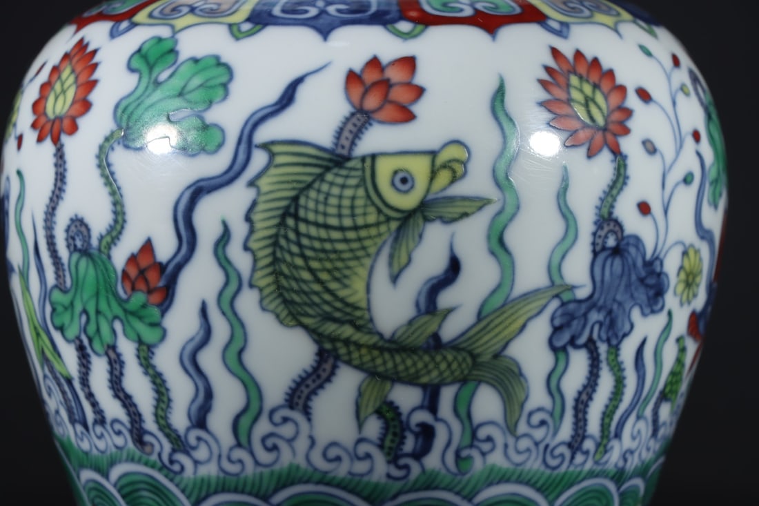 An Exquisite Doucai Fish and Lotus Pattern Jar - 2