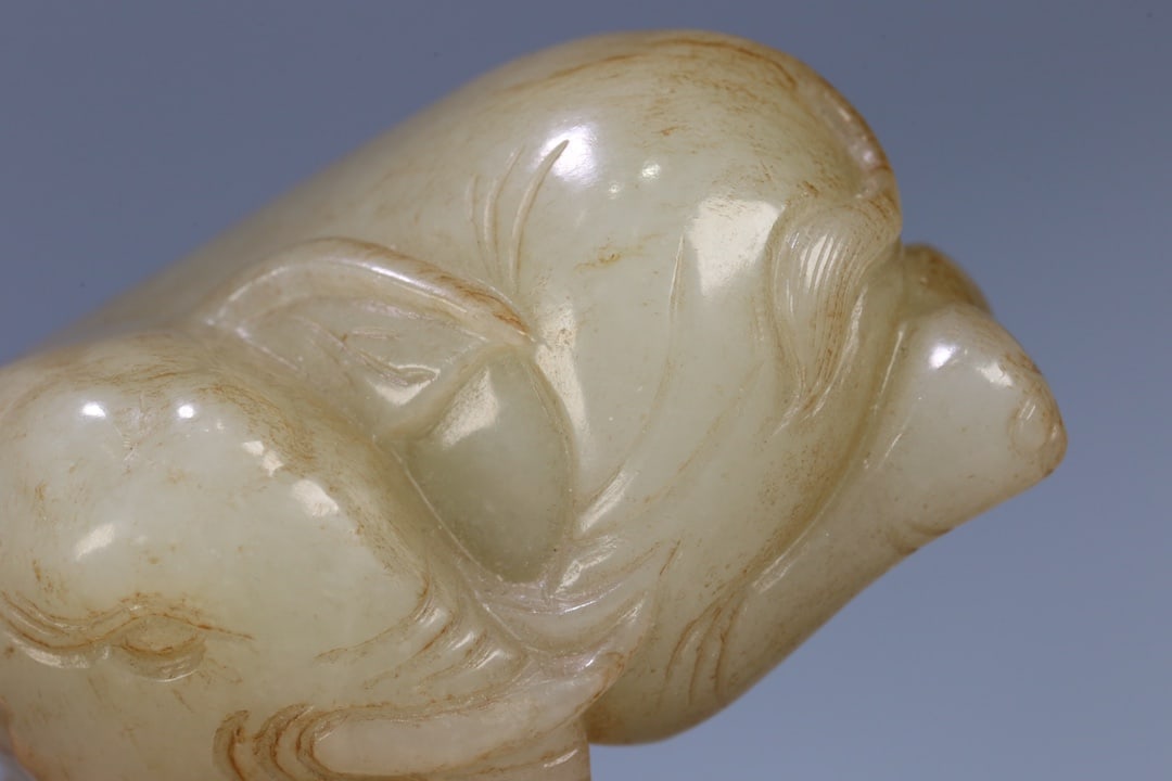 An Exquisite White Jade Elephant Ornament - 6