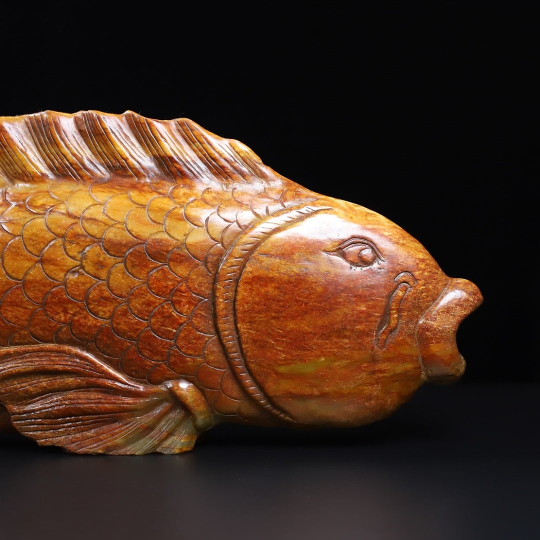 An Exquisite White Jade Fish Ornament - 7