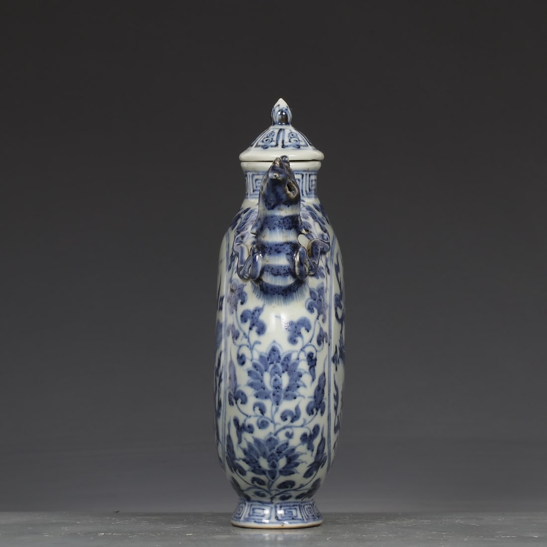 An Exquisite Blue and White Lotus Pattern Lion Pattern Ewer - 5
