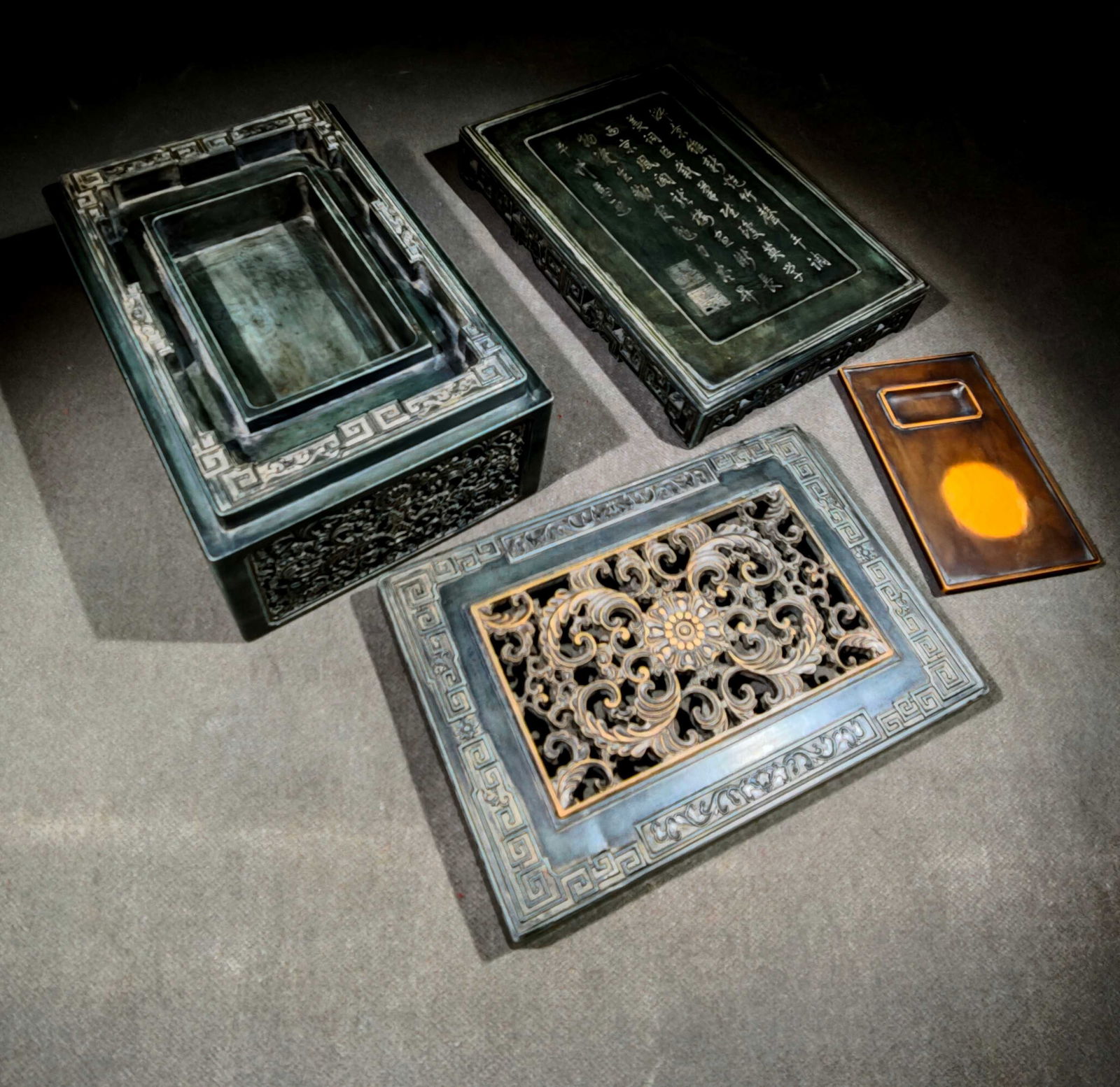 An Exquisite with poem Inkstone - 4