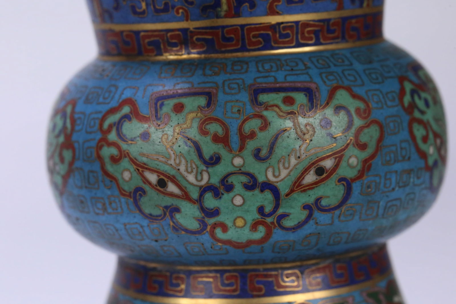 An Exquisite Cloisonne Beast-Face Pattern Vase - 7