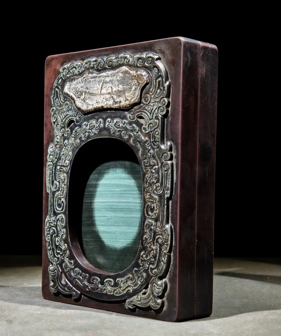 An Exquisite Dragon Pattern with poem Inkstone - 4