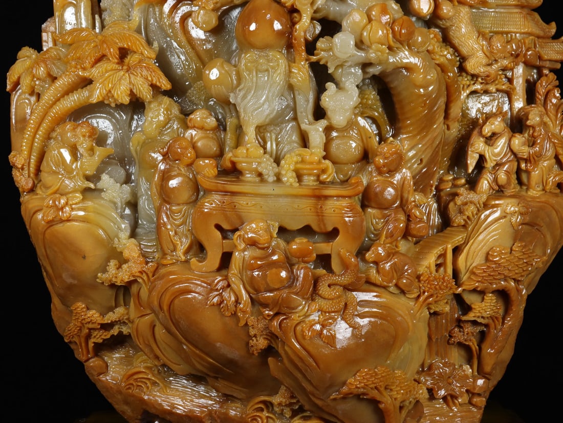 An Exquisite Shoushan Stone Auspicious Beast Pattern Ornament - 4