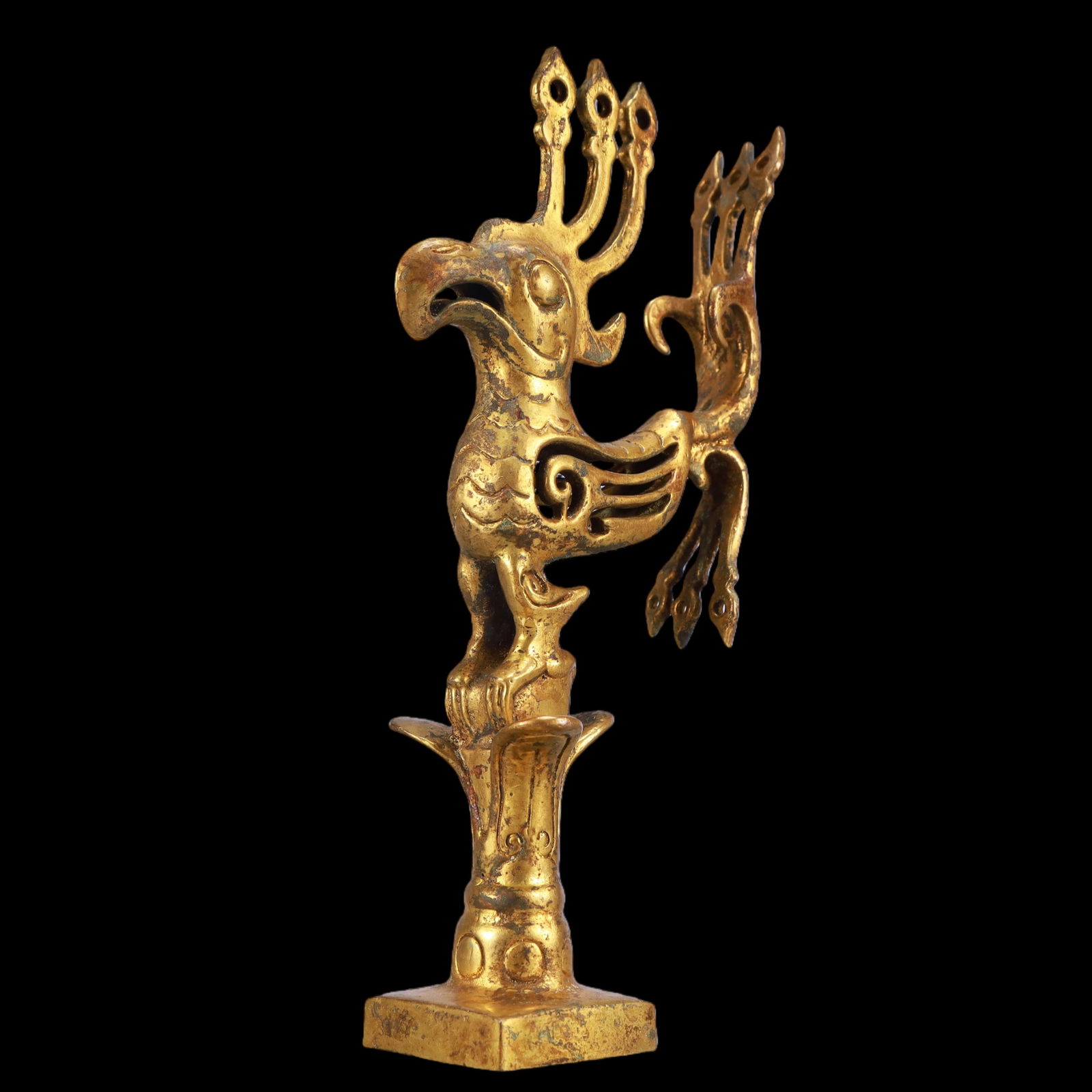A Exquisite Gilt Bronze Bird Ornament - 4