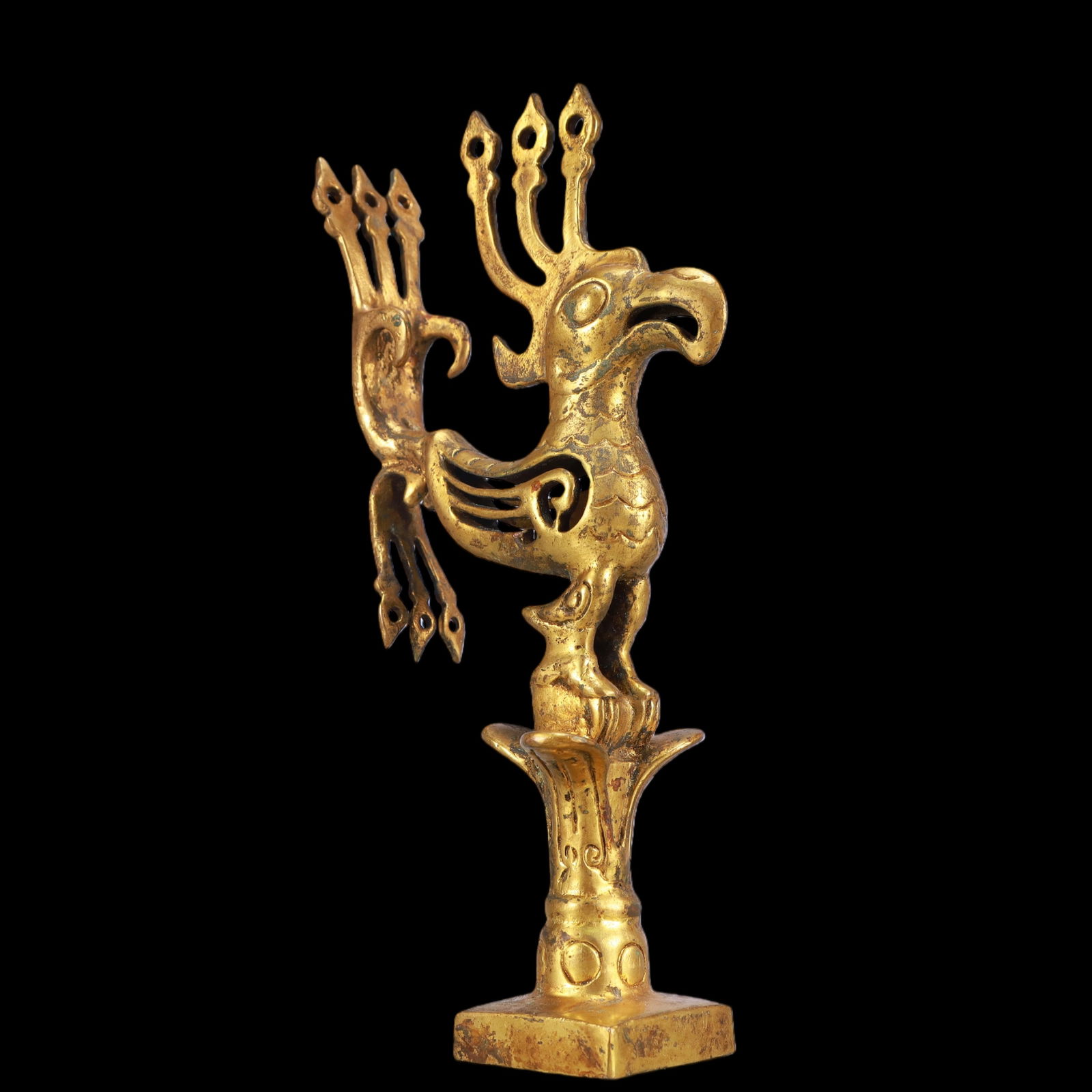 A Exquisite Gilt Bronze Bird Ornament - 5