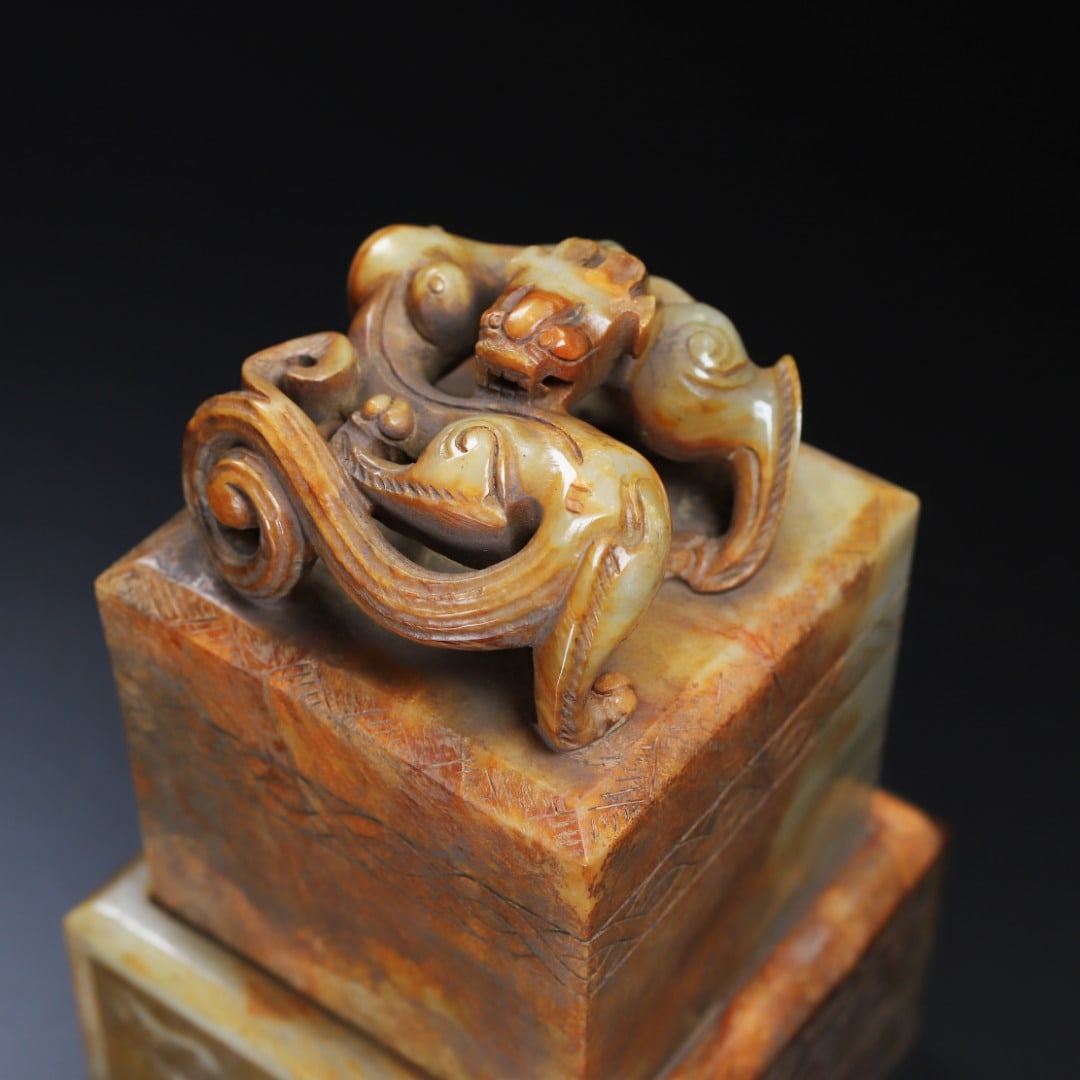 An Exquisite White Jade Auspicious Beast Seal - 3