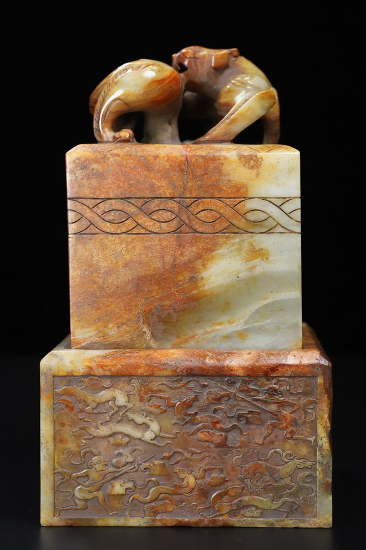 An Exquisite White Jade Auspicious Beast Seal - 4