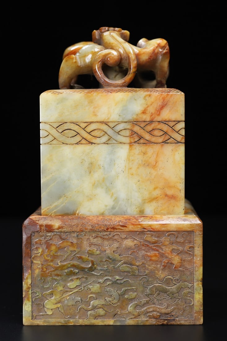 An Exquisite White Jade Auspicious Beast Seal - 5