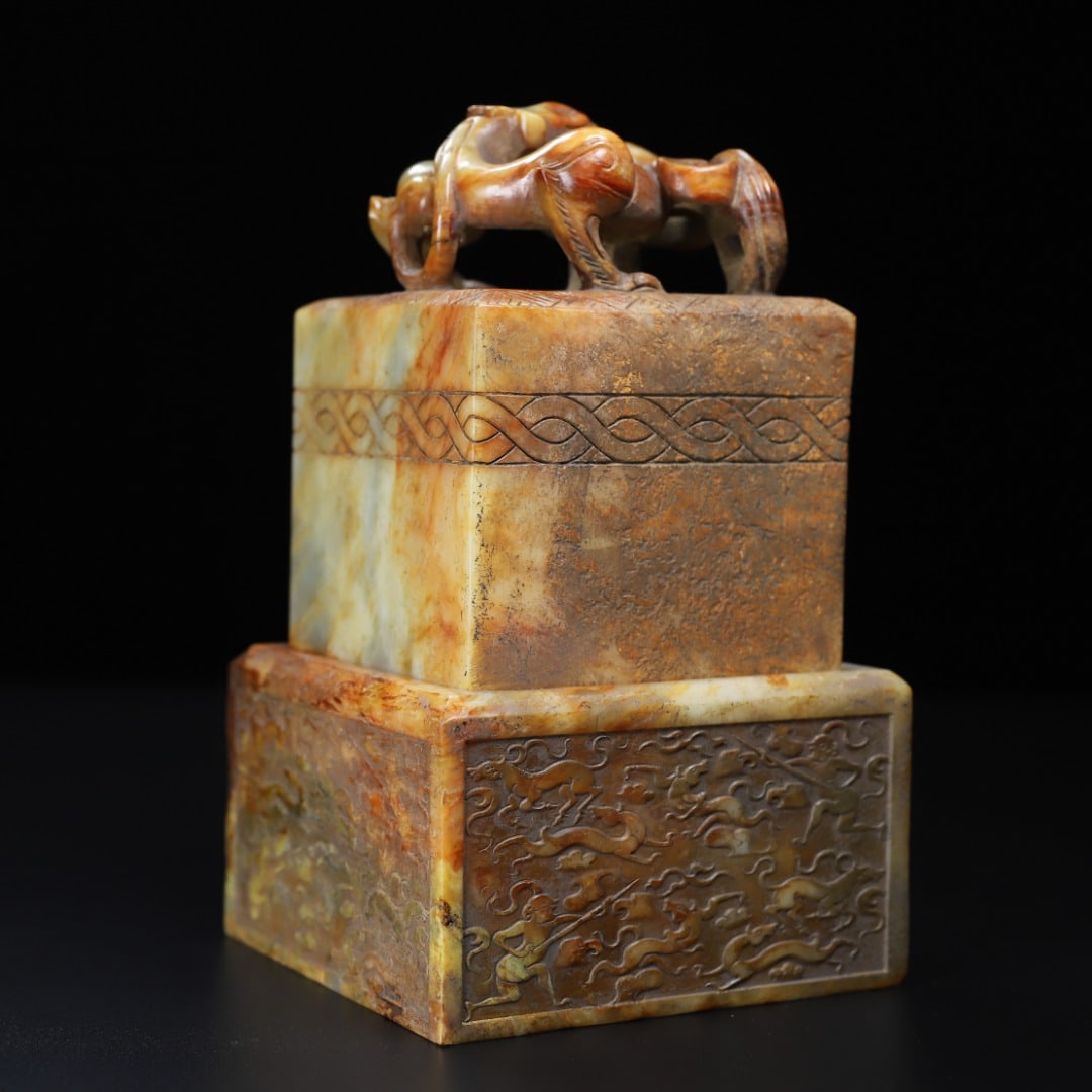 An Exquisite White Jade Auspicious Beast Seal - 7