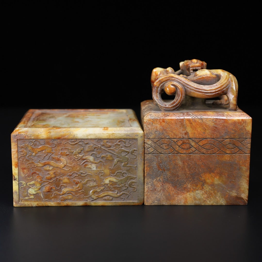 An Exquisite White Jade Auspicious Beast Seal - 8