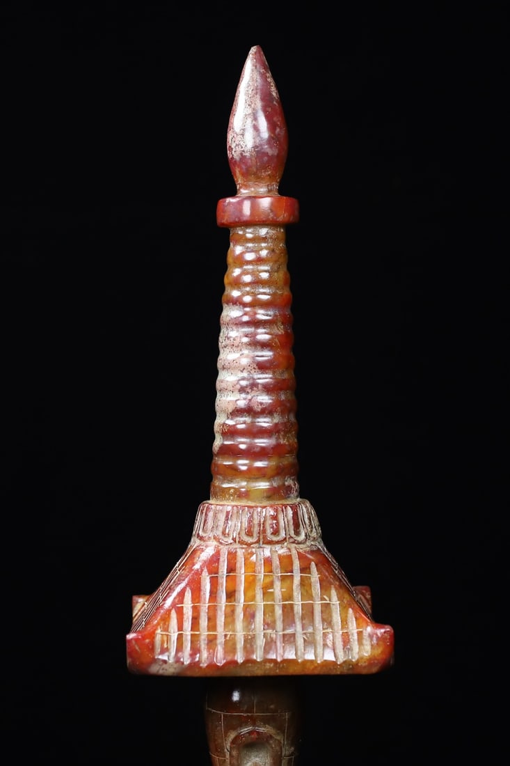 An Exquisite White Jade Pagoda - 2