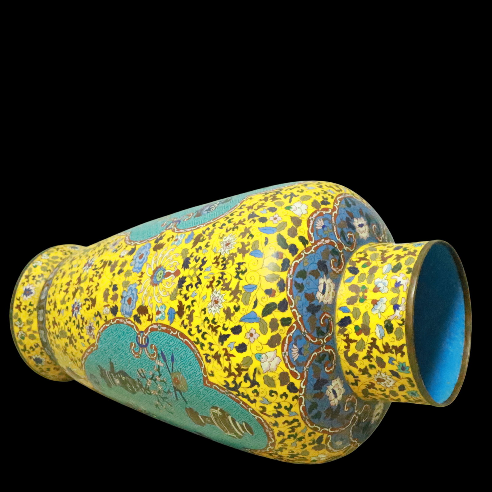 A Pair of Exquisite Cloisonne Lotus Pattern Vase - 16