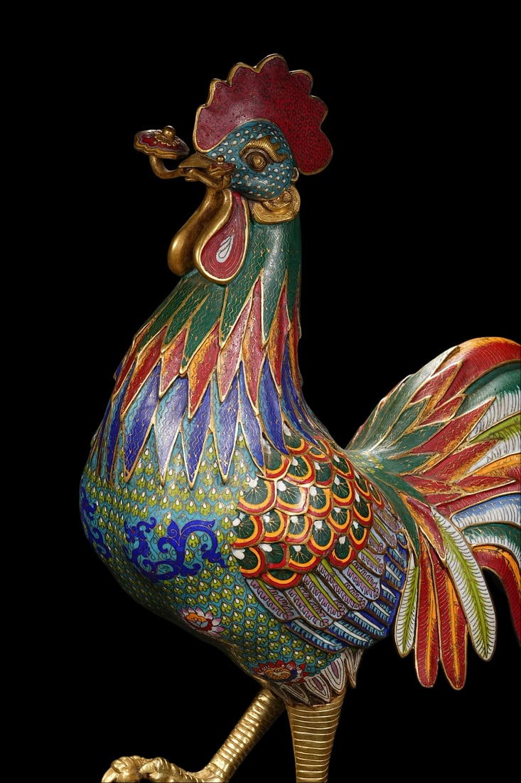 An Exquisite Cloisonne Rooster Ornament - 2