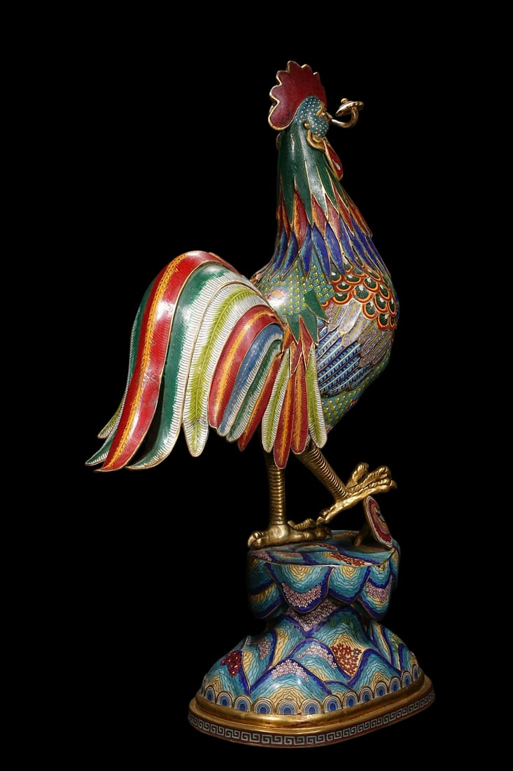 An Exquisite Cloisonne Rooster Ornament - 8