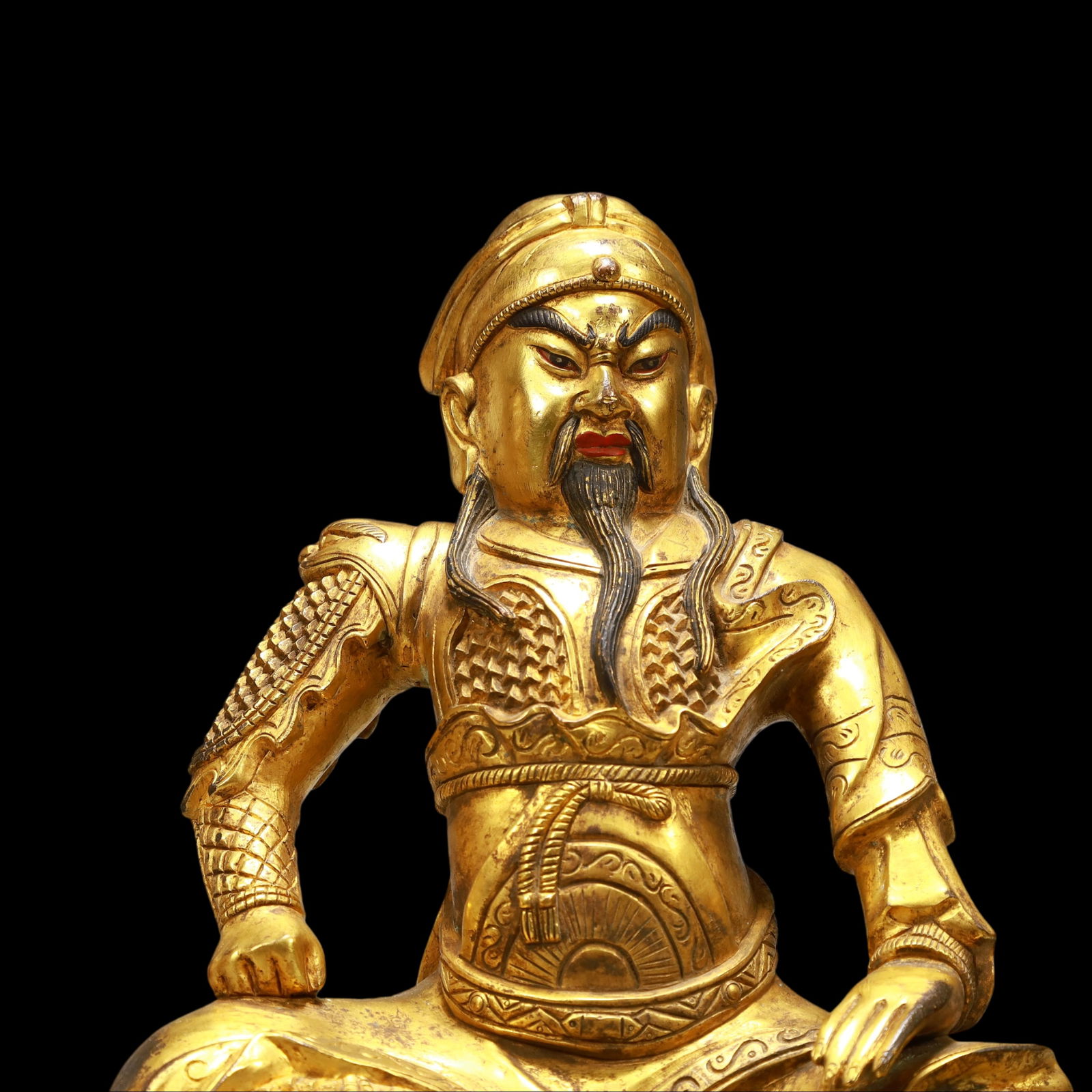 A Exquisite Gilt Bronze Guan yu - 2