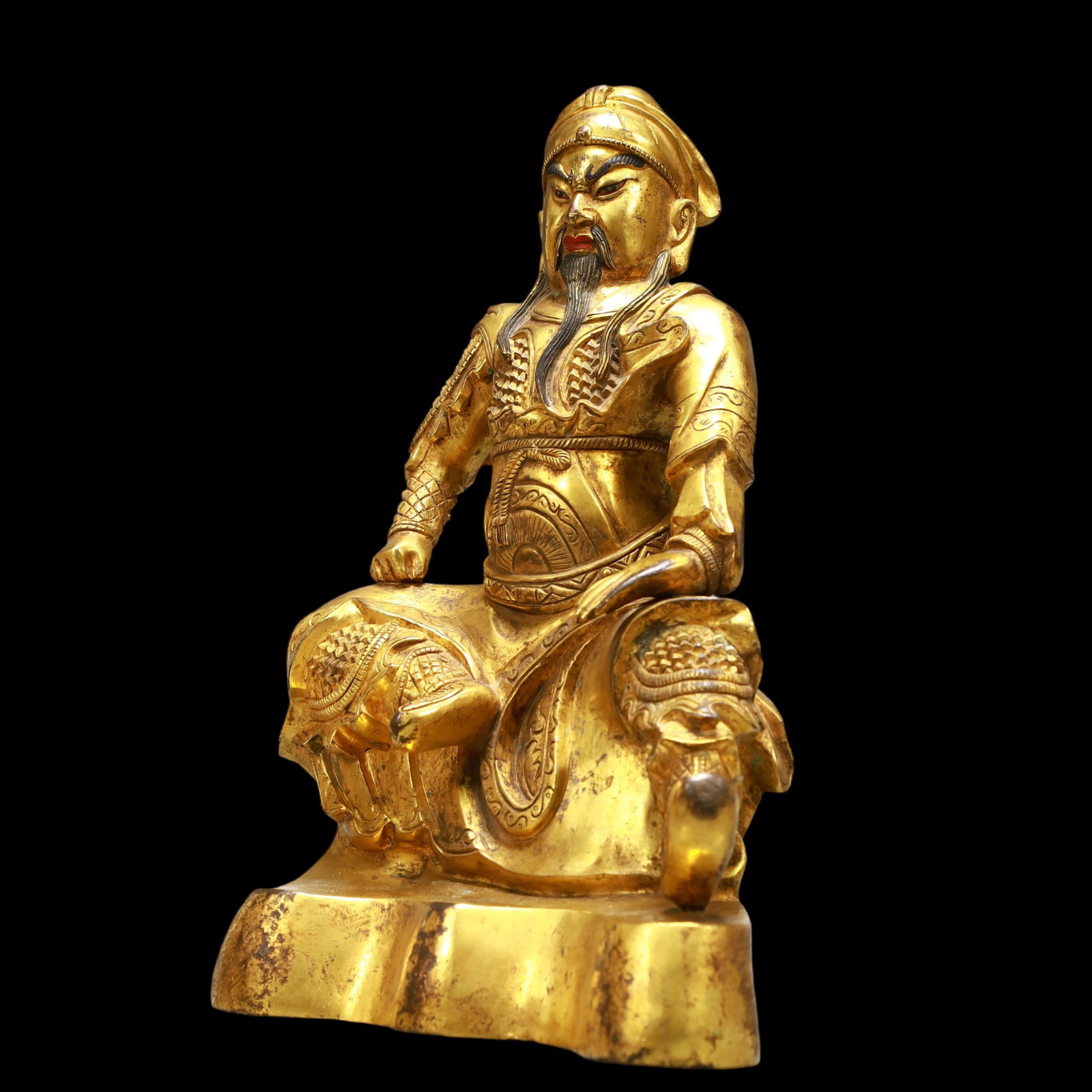 A Exquisite Gilt Bronze Guan yu - 4