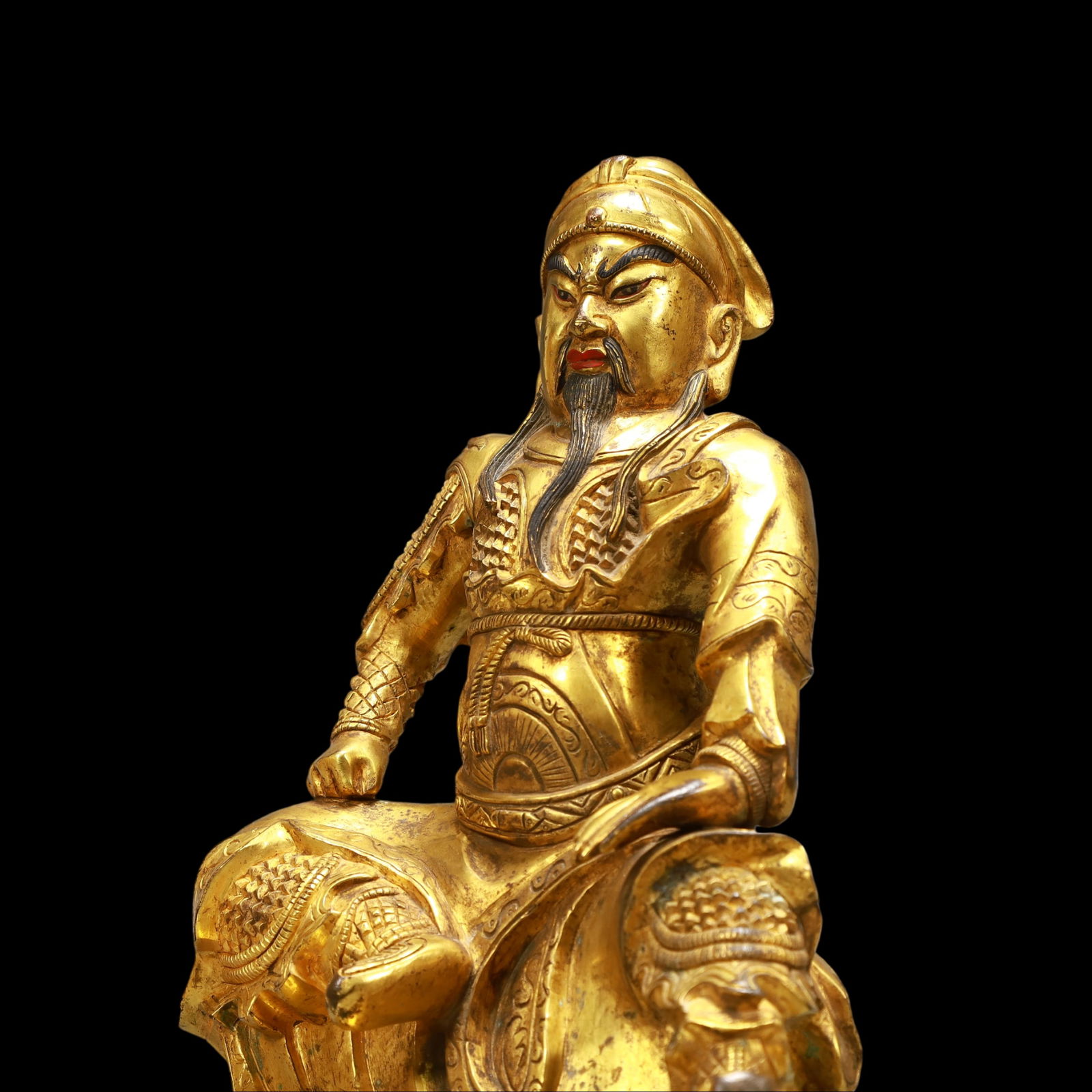 A Exquisite Gilt Bronze Guan yu - 5