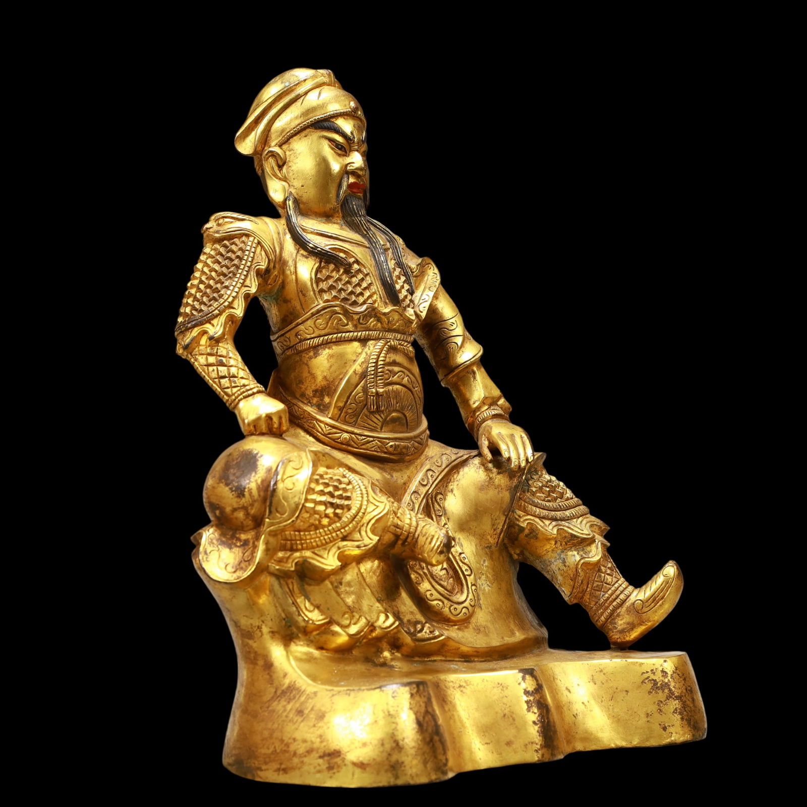 A Exquisite Gilt Bronze Guan yu - 6