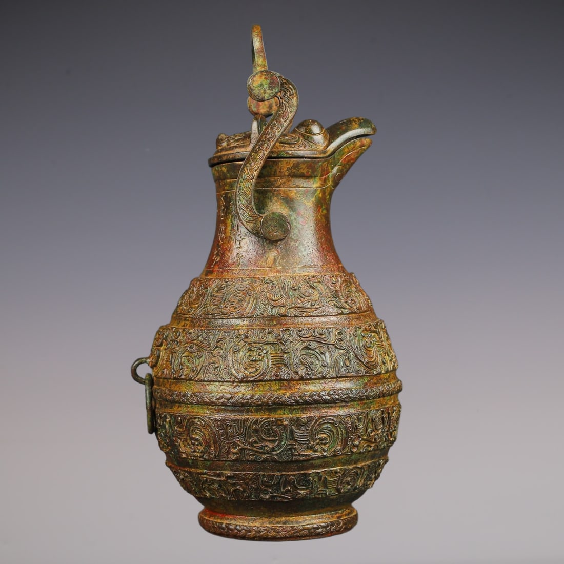 An Exquisite Bronze With Inscription Bird-Shaped Ewer: An Exquisite Bronze With Inscription Bird-Shaped Ewer W.Zhou , China Size:13cmx26cm Weight:1800g (The Dimensions Of All Batches Are Manually Measured.If You Need More Detailed Information, Please