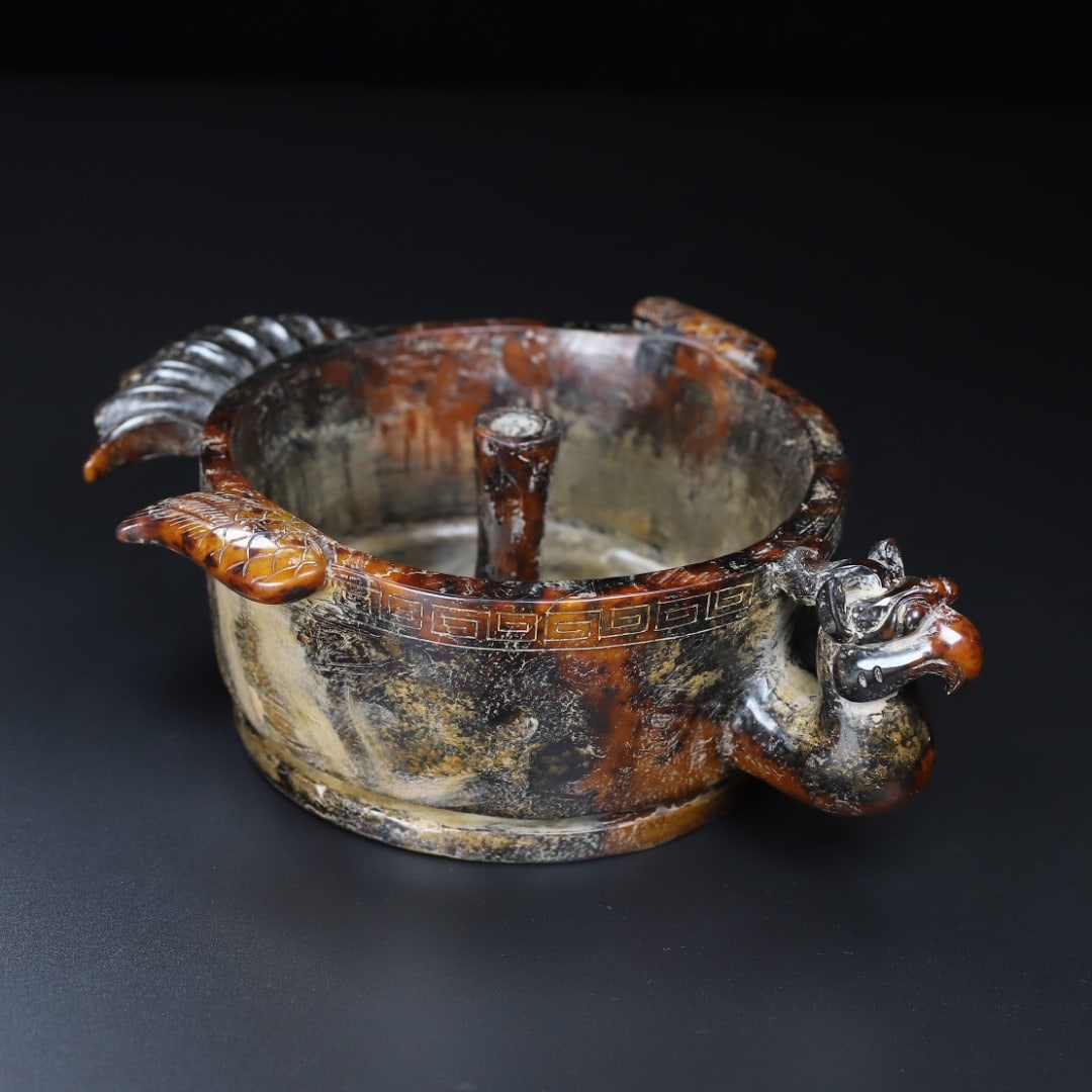 An Exquisite White Jade Phoenix-Shaped Candlestick - 7