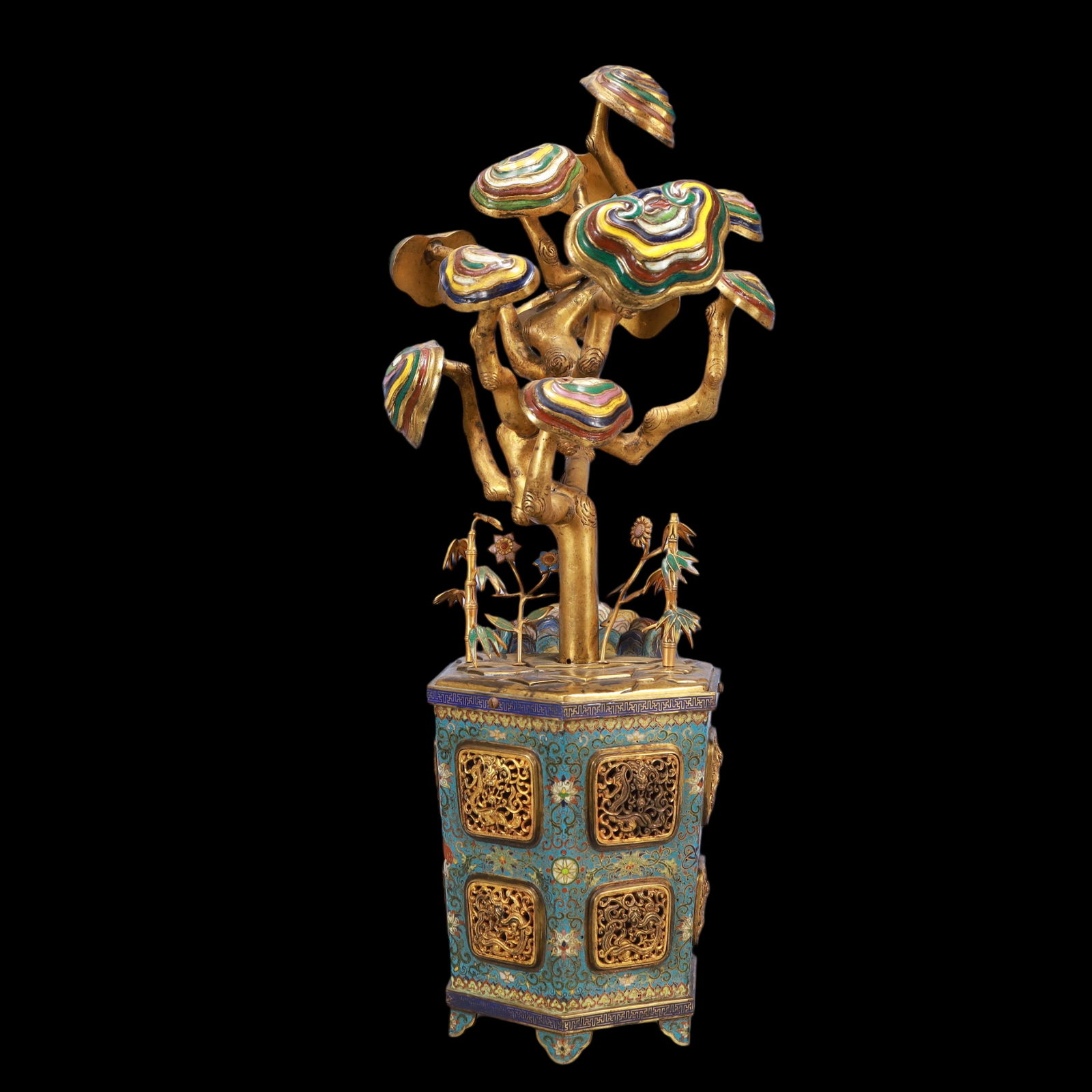 A Exquisite A pair of Cloisonne Lotus Pattern Bonsai Ornament - 10